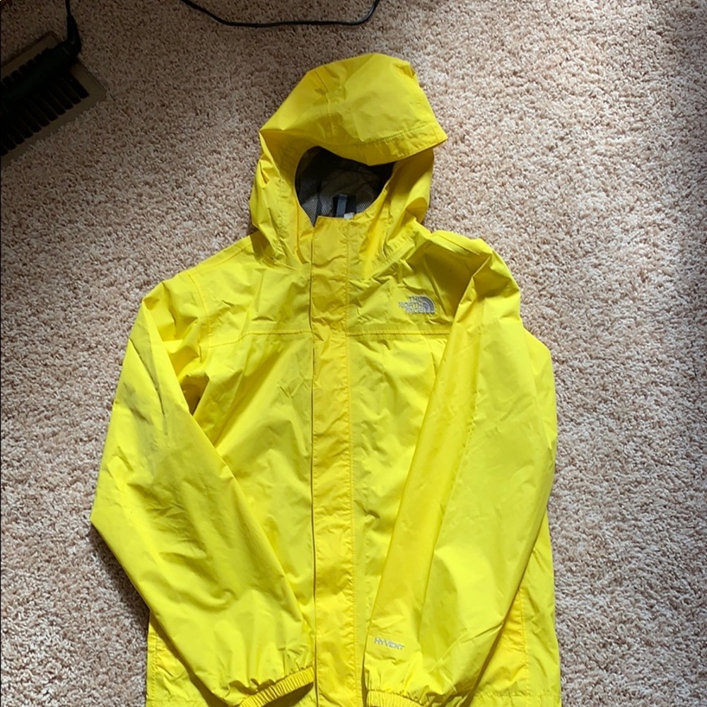 Yellow North Face Rain Coat